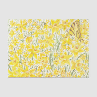 Mousseline Daffodique Papier Tissu Fleur Jaune