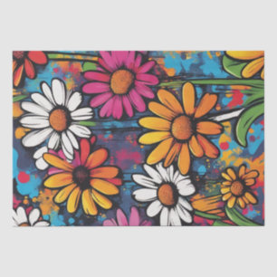 Mousseline Daisy Delight Pop Art Blossoms papier découpage
