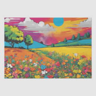 Mousseline Daisy Delight Pop Art Blossoms papier découpage