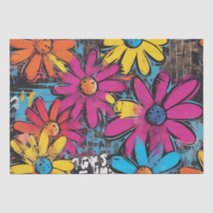 Mousseline Daisy Delight Pop Art Blossoms papier découpage