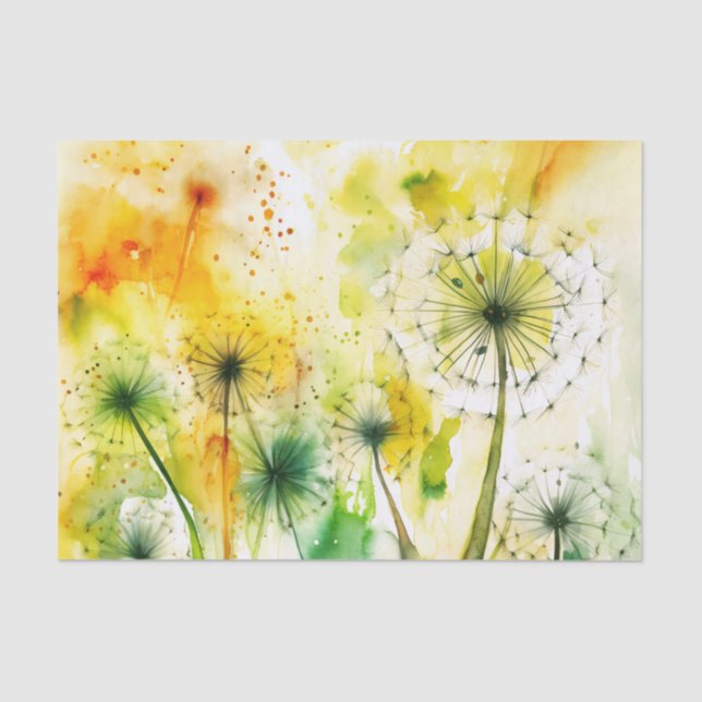 Mousseline DANDELIONS papier découpage (Recto)