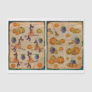 Mousseline Découpage papier Citrouille Halloween Witch