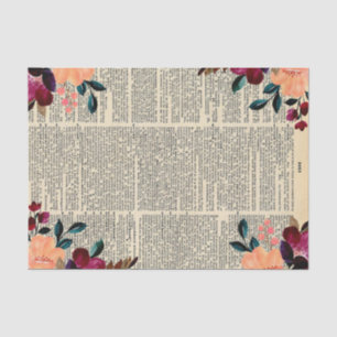 Mousseline Découpage papier du dictionnaire des arêtes floral