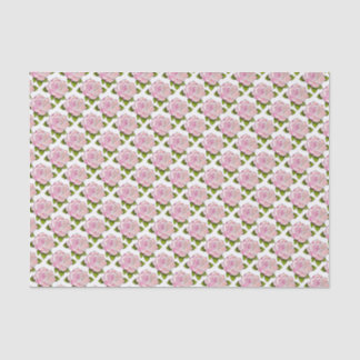 Mousseline Dessin rose vintage 10" x 15" Papier de tissus