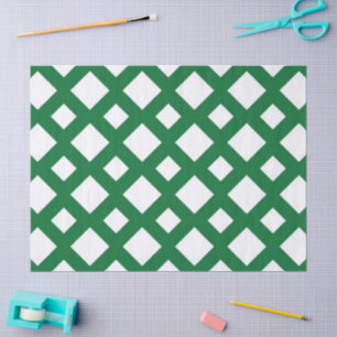 Mousseline Diamants blancs sur papier de tissus verts