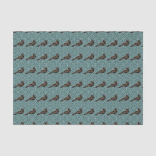 Mousseline Dragon Bird motif géométrique papier tissu turquoi