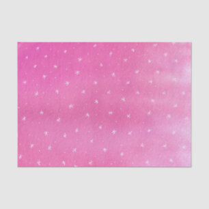 Mousseline Étoiles blanches sur papier de fond rose mélangé