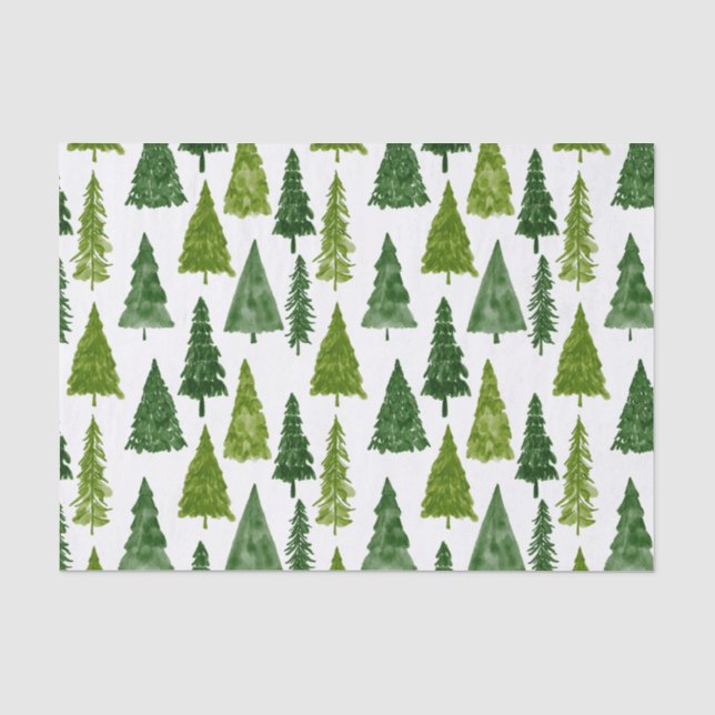 Mousseline Fêtes d'hiver Arbre de Noël Motif papier (Recto)