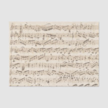 Feuille Vintage manuscrite Musique Papier Tissu Be