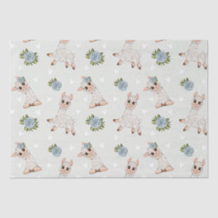 Mousseline Fleurs d'alpaga animal mignonne lama Tissu Papier