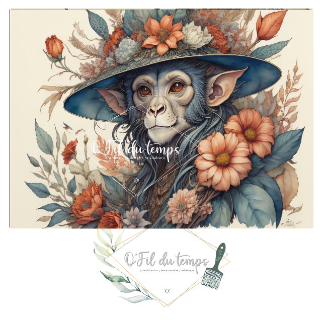 Mousseline Flower Hat  cute chimp v12 Tissue paper (Creator Uploaded)