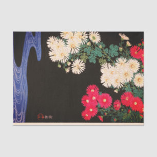 Mousseline FLUX D'IMPRESSION ET FLEURS JAPONAIS Papier Tissu