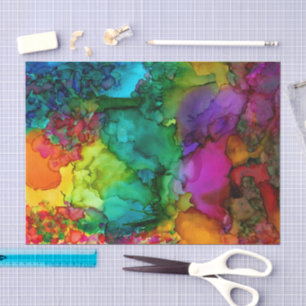 Mousseline Forêt colorée avec oiseaux Papier de tissus