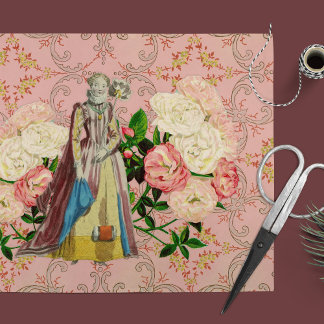 Mousseline Français Floral Romance Découpage Tissu papier
