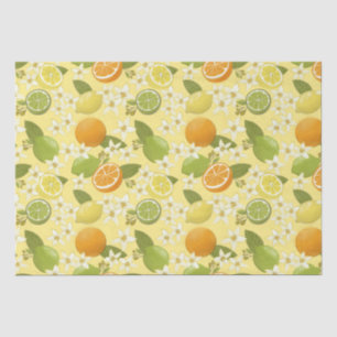 Mousseline Fruits d'agrumes et papier de tissus en fleurs