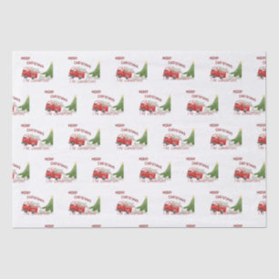 Mousseline Funky Camion Rouge Papier toilette de Noël