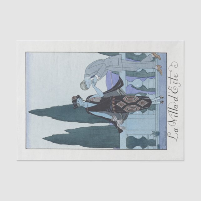 Mousseline George Barbier, Papier Tissu Art Déco (Recto)