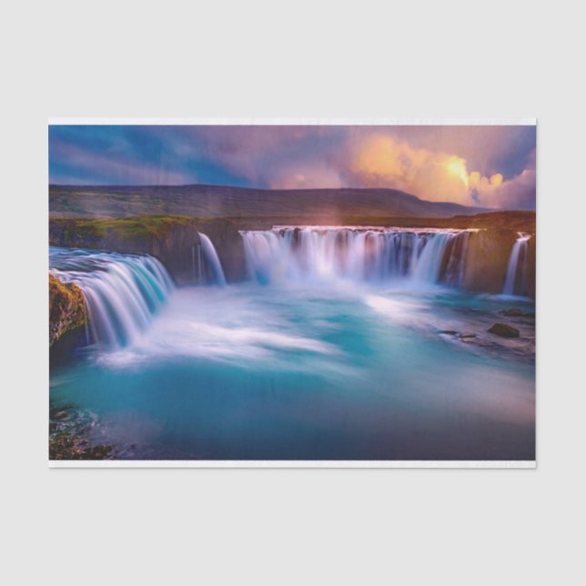 Mousseline Goðafoss Cascade Islande Tissus Papier papier (Recto)