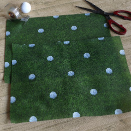 Mousseline Golf Ball Design Vert Gris Motif Tissu Papier