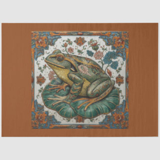 Mousseline Grenouille en émail cloisonné sur papier de découp