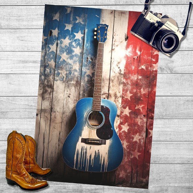 Mousseline Guitare patriotique 7 Papier de découpage (Créateur téléchargé)
