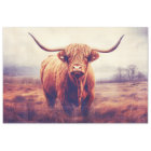Highland Cow 3 en papier de découpage paysager Fog