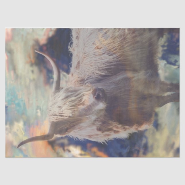 Mousseline Highland Cow Breeze 2 Découpage papier (Recto)