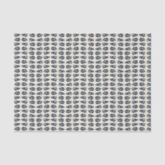 Mousseline Huîtres sur le papier de mouchoir à moitié coque 