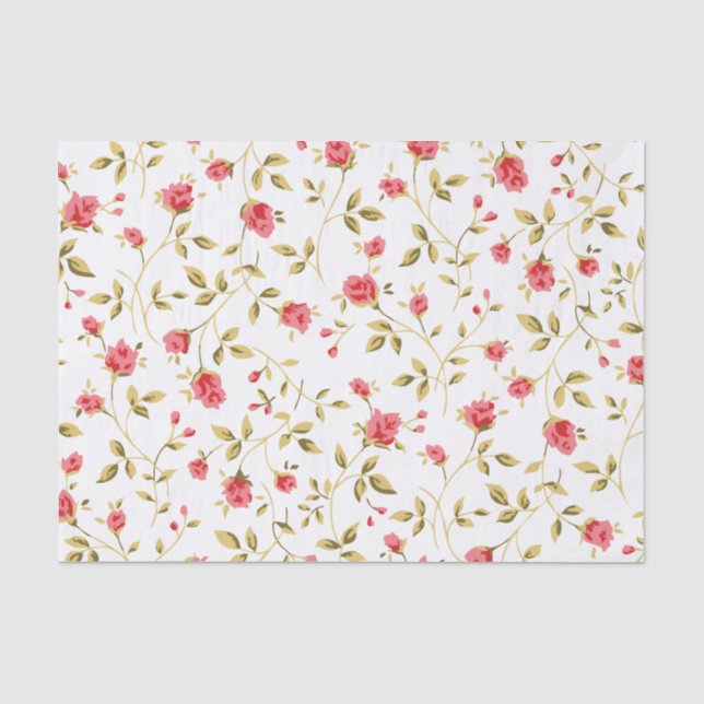 Mousseline Joli en rose Roses papier de tissus (Recto)