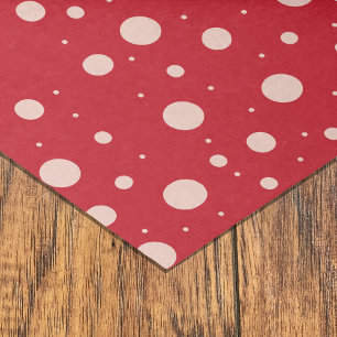 Mousseline Joli papier rouge Tissu avec Pois roses