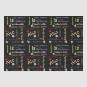 Mousseline Joyeux Anniversaire Tissu Papier Sebastian