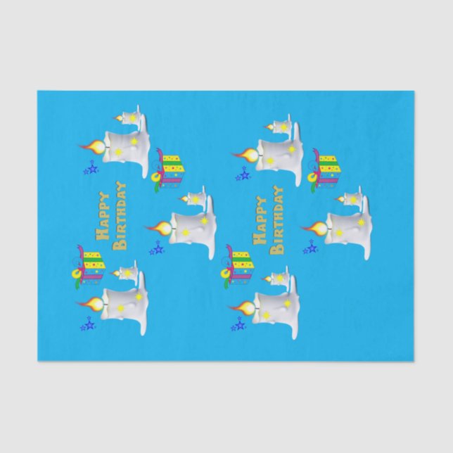 Mousseline Joyeux Anniversaire Tissue Papier Bougies (Recto)