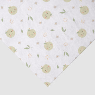 Mousseline Joyeux Motif de pommes - Papier Tissu
