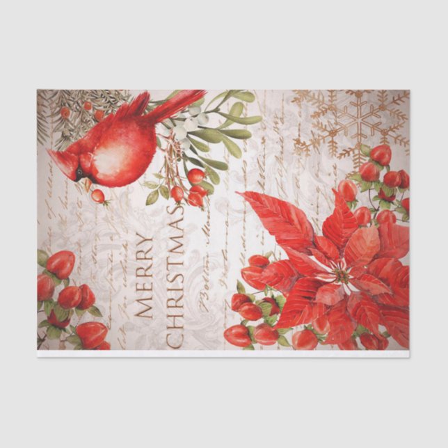 Mousseline Joyeux papier de tissus de Noël (Recto)