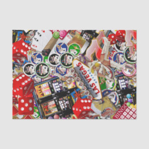 Mousseline Las Vegas Icons - Gamblers Delight Tissu Papier
