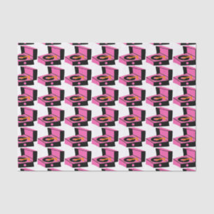 Mousseline Lecteur de disques roses Houndstooth papier de tis