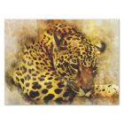 Leopard Artisan Aquarelle Découpage Papier de tiss