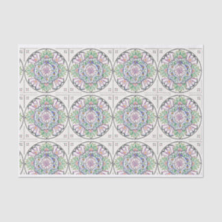 Mousseline Mandala Floribunda design sur papier de tissu