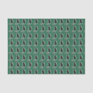 Mousseline Marmoset mignon sur papier de tissu vert