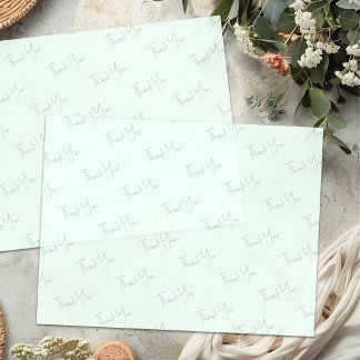 Mousseline Merci Texte Entreprise Tissu papier Mint