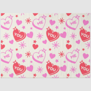 Mousseline Moi et toi, Coeurs romantiques Papier Tissu