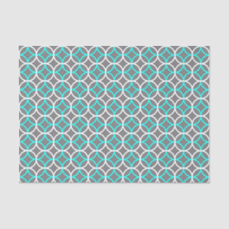Mousseline Motif Cercle Avec Papier Tissu Turquoise