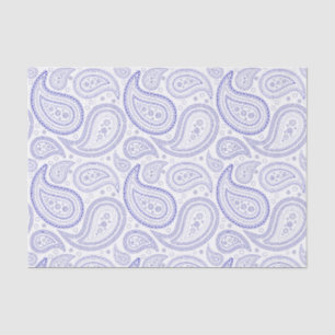 Mousseline Motif Royal Blue Paisley sur le papier blanc