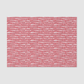 Mousseline Mots de Noël Papier de tissus rouge et blanc