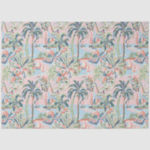 Mouchoir en papier Blush Tropical Toile, Palms et