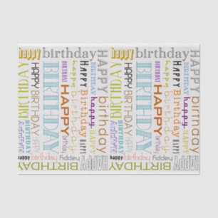 Mousseline Multicolor Bonne Typographie Anniversaire Papier T