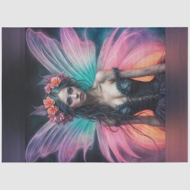 Mousseline Neon Festival Été Fée Découpage papier (Recto)