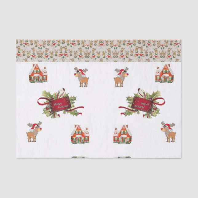 Mousseline Noël du papier de tissus (Recto)