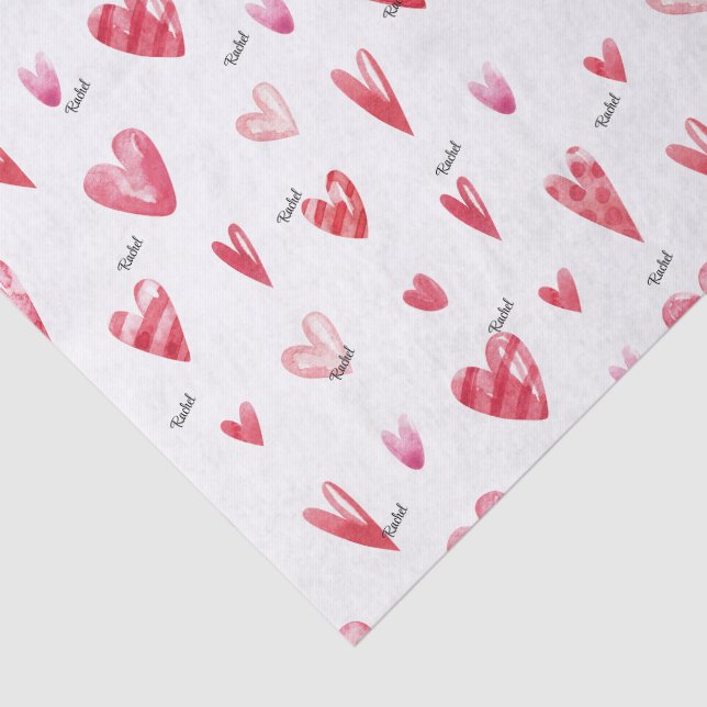 Mousseline Nom, Papier Tissu Cœur Sucré Saint-Valentin (Détail)