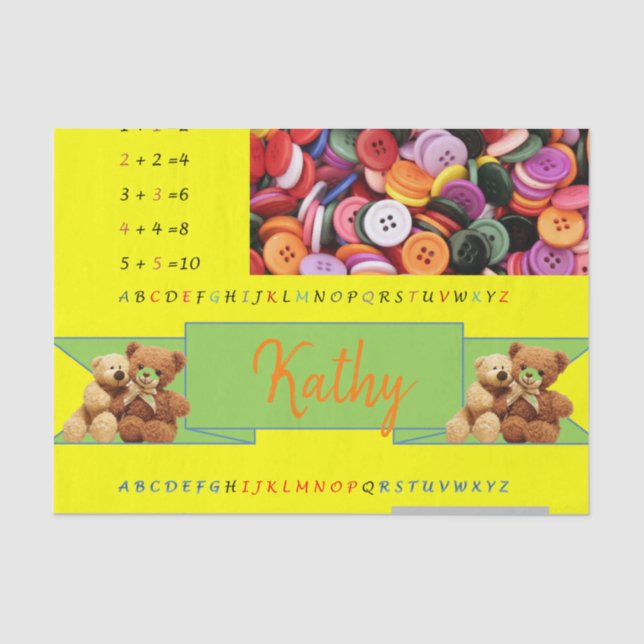 Mousseline Numéros d'alphabet papier de tissus (Recto)